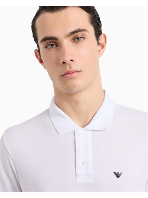 Polo in piquet mercerizzato con micro eagle Emporio Armani | 8N1FQ2 1JTKZ.0100